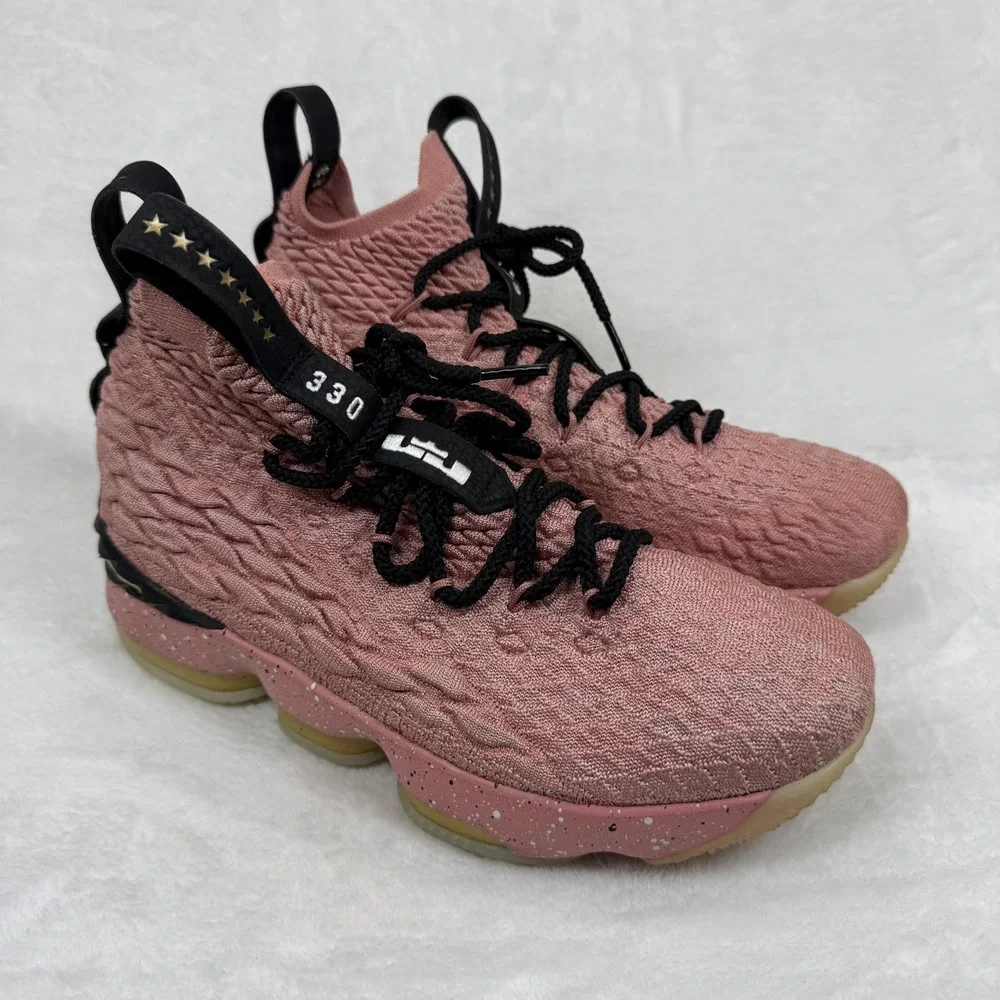 Nike LeBron 15 All-Star Rust Pink Metallic Gold 897650-600 Basketball Shoes 7